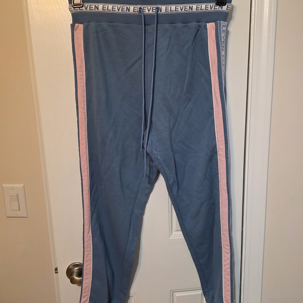 EleVen by Venus Williams Blue Pants with Pink Stripes